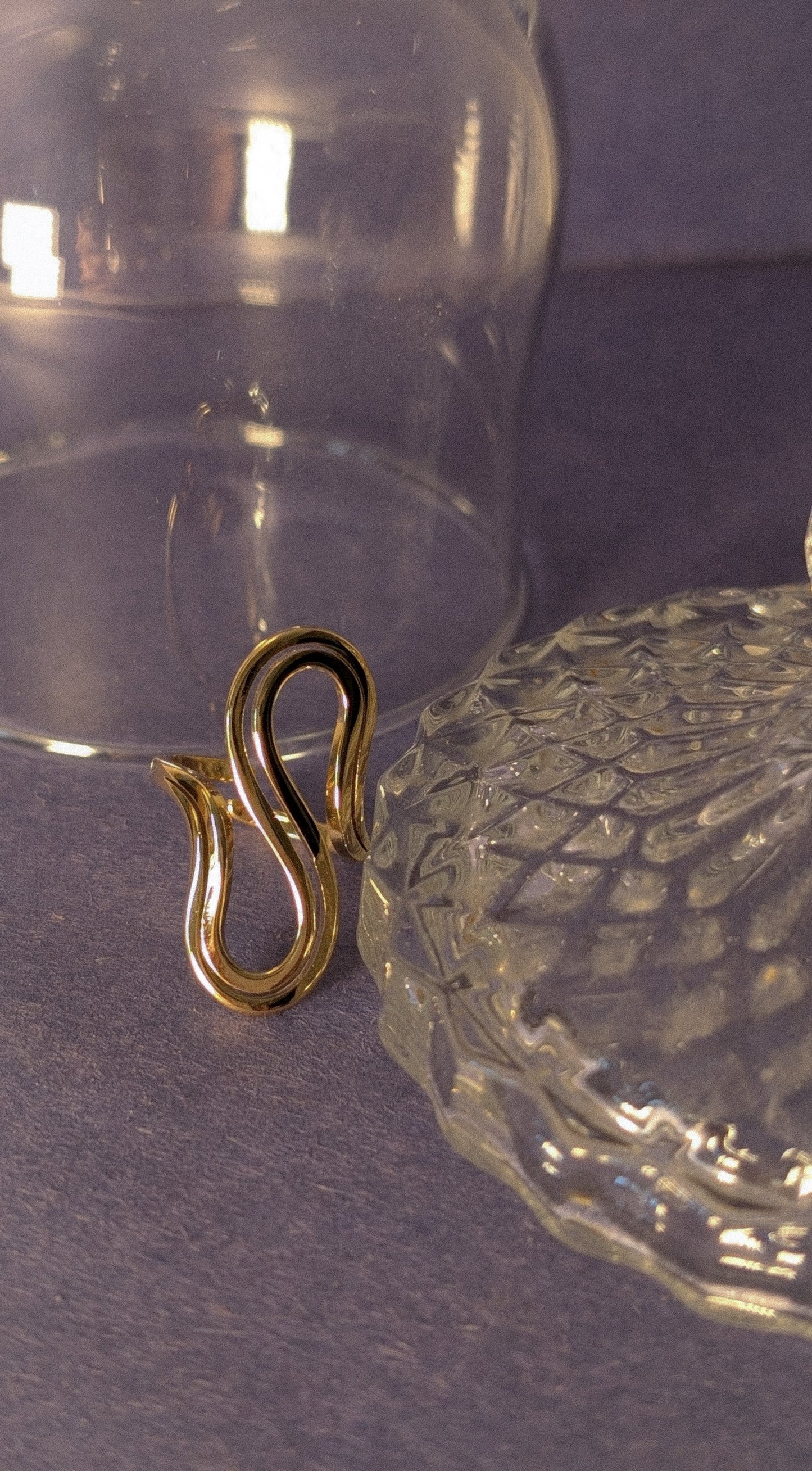 NIVA Twist & Shimmer Gold S-Ring
