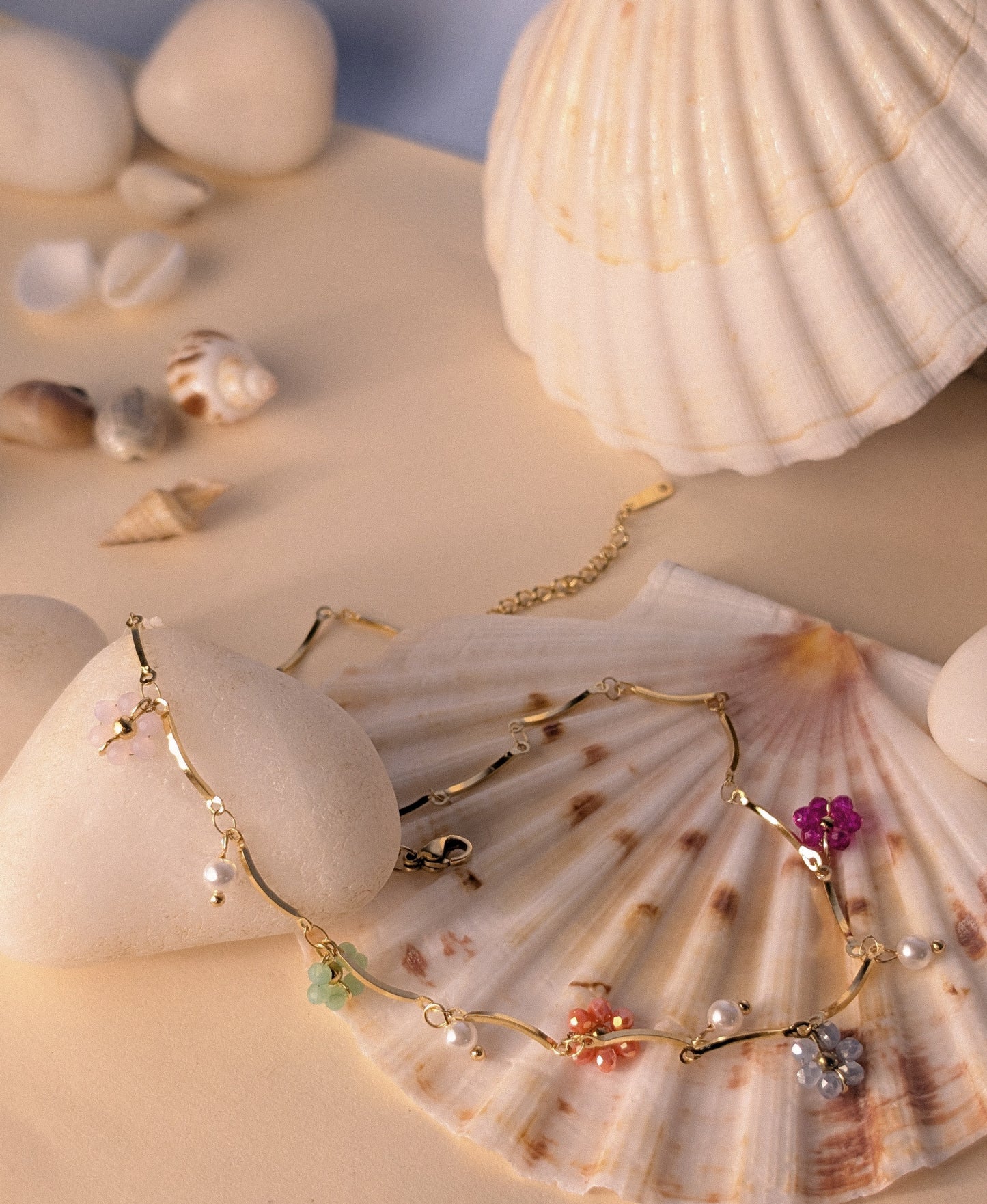 NIVA Rainbow Bloom Drape Necklace