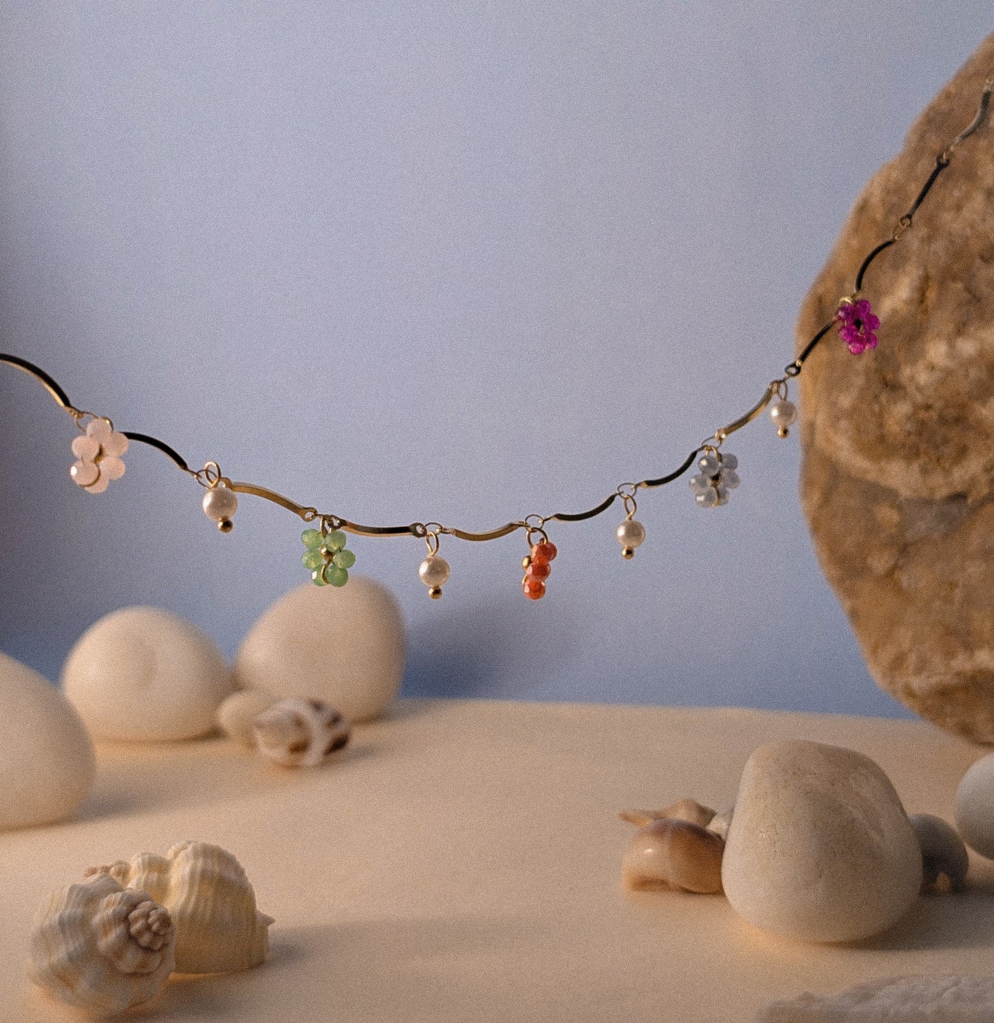 NIVA Rainbow Bloom Drape Necklace