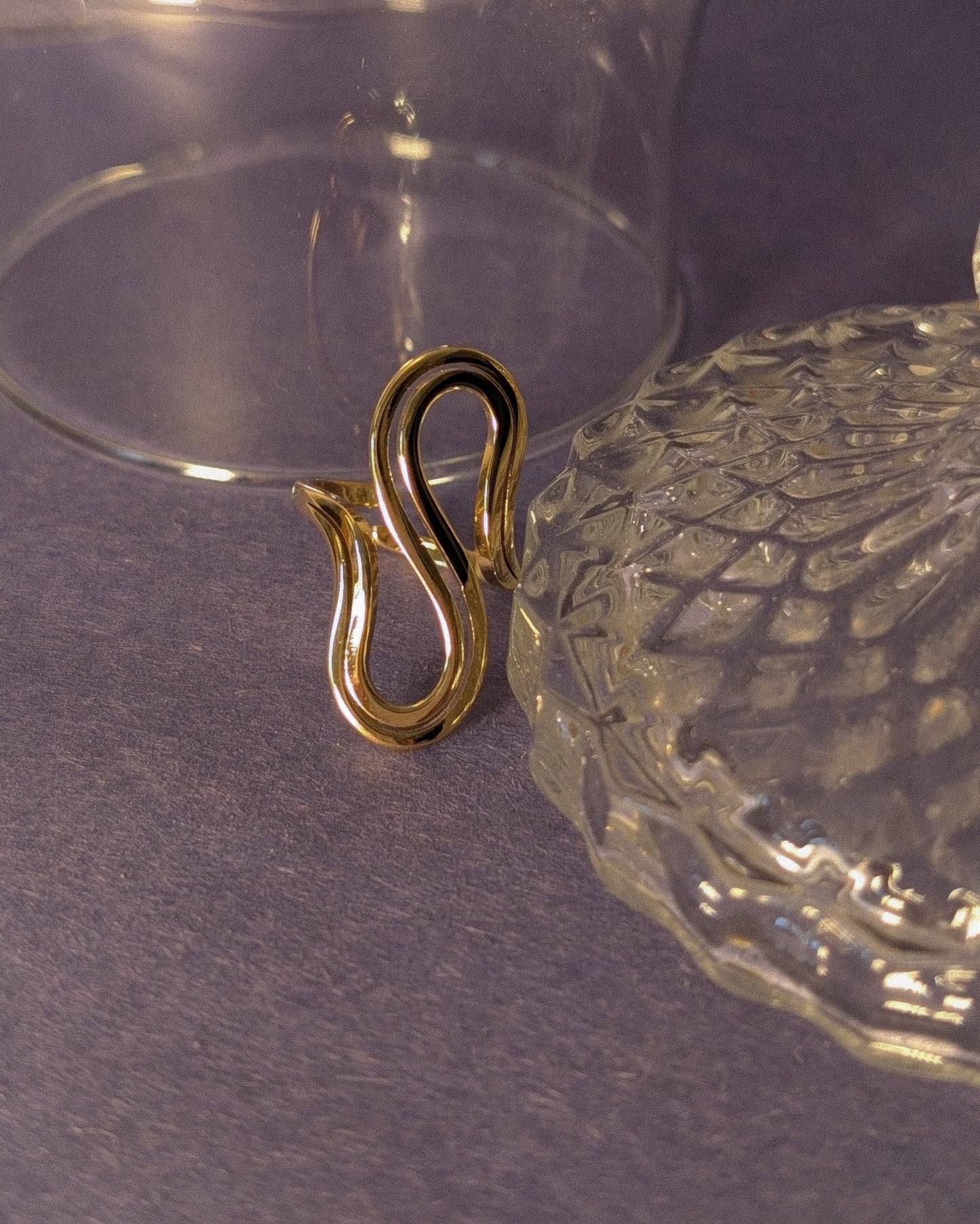 NIVA Twist & Shimmer Gold S-Ring