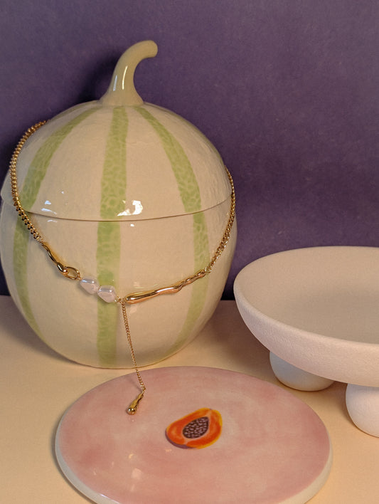 NIVA Wavy Mood Pearl & Melt Pendant Necklace