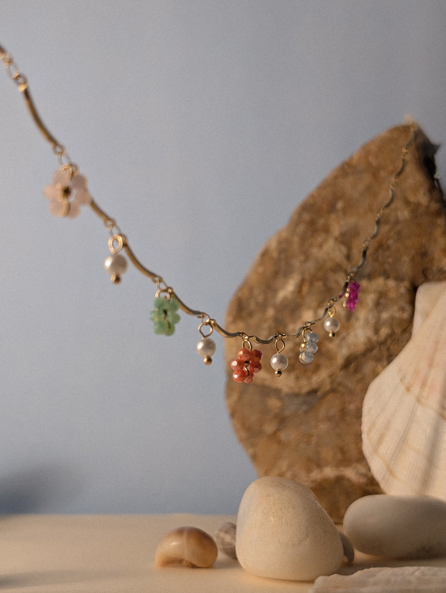 NIVA Rainbow Bloom Drape Necklace