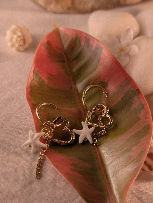 NIVA Beach Please Tropical Charm Hoop Earrings