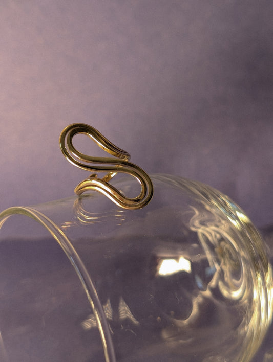 NIVA Twist & Shimmer Gold S-Ring