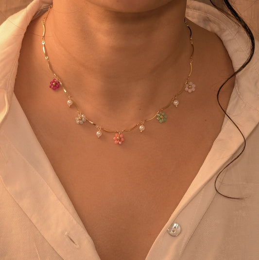 NIVA Rainbow Bloom Drape Necklace