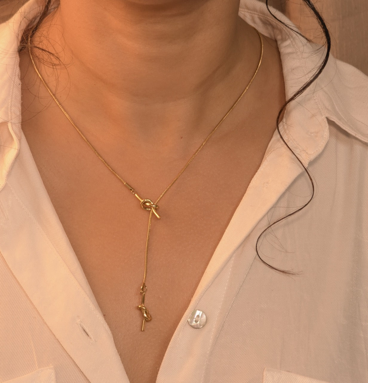 NIVA Tie the Vibe Double Knot Pendant Necklace