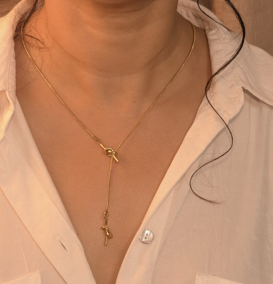 NIVA Tie the Vibe Double Knot Pendant Necklace