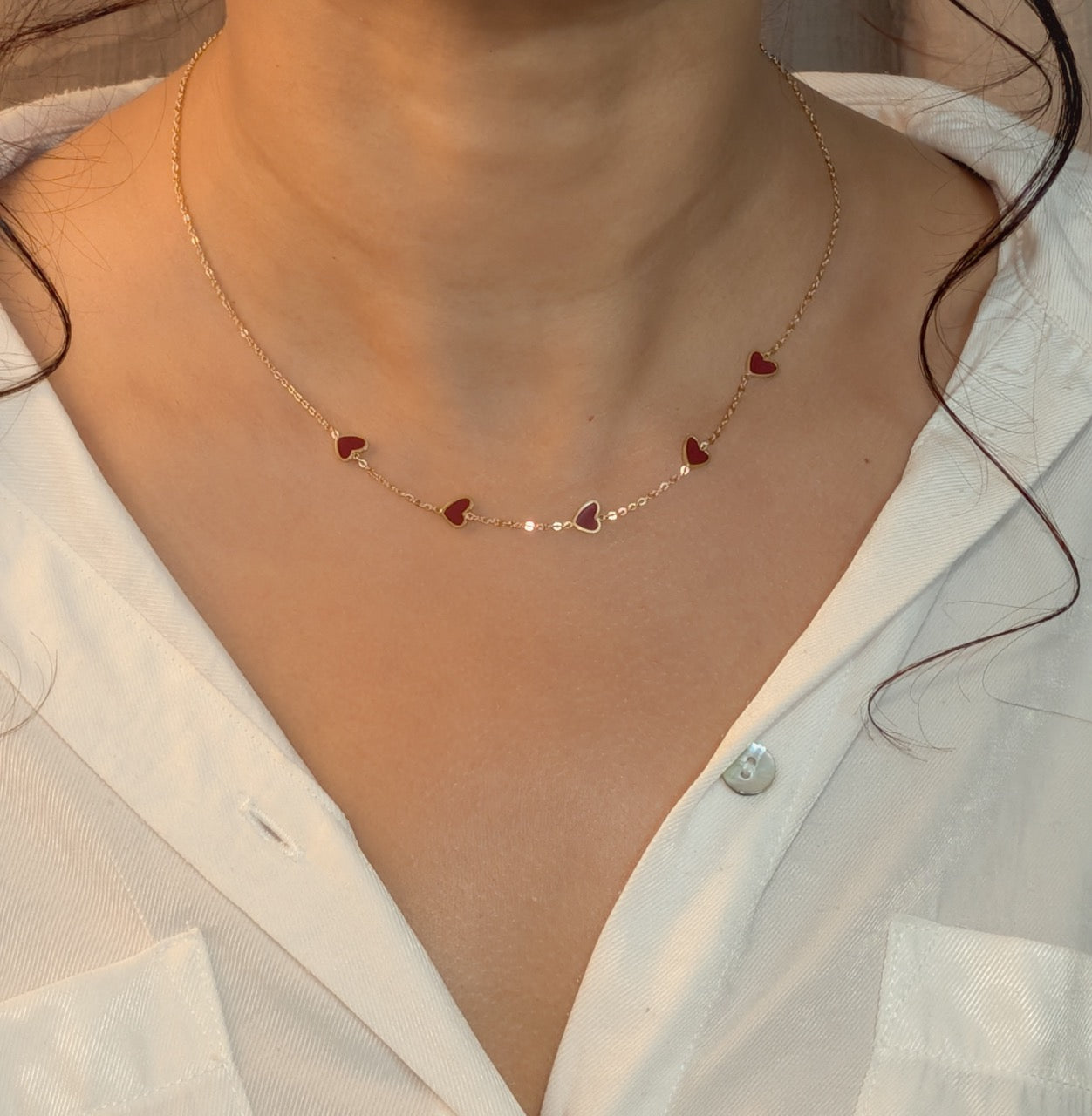 NIVA Berry Cute Heart Dot Necklace