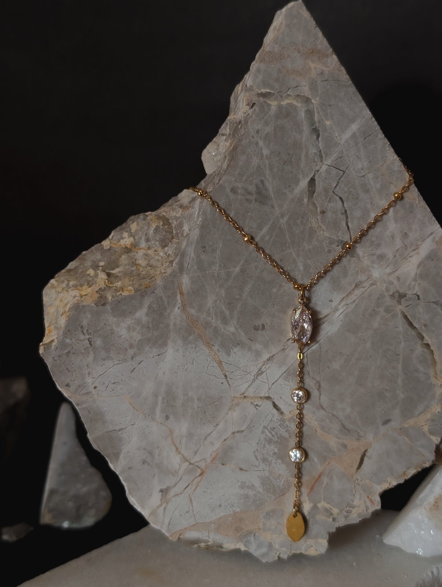 Galaxy Drop Diamond Lariat Necklace by NIVA