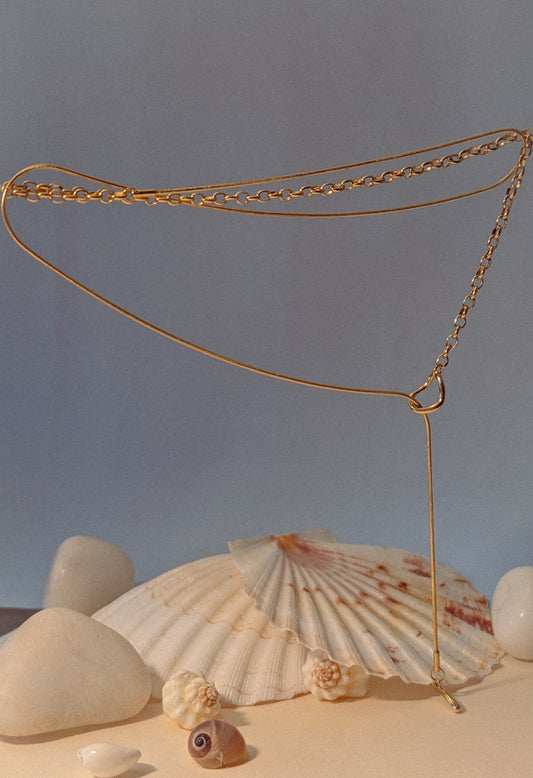 NIVA Loop Me In Dual Chain Lariat Necklace