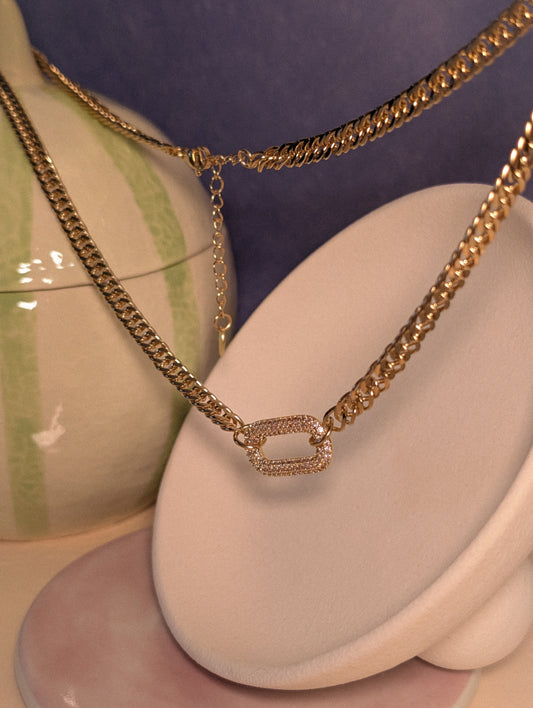 NIVA Bold Link Sparkle Necklace
