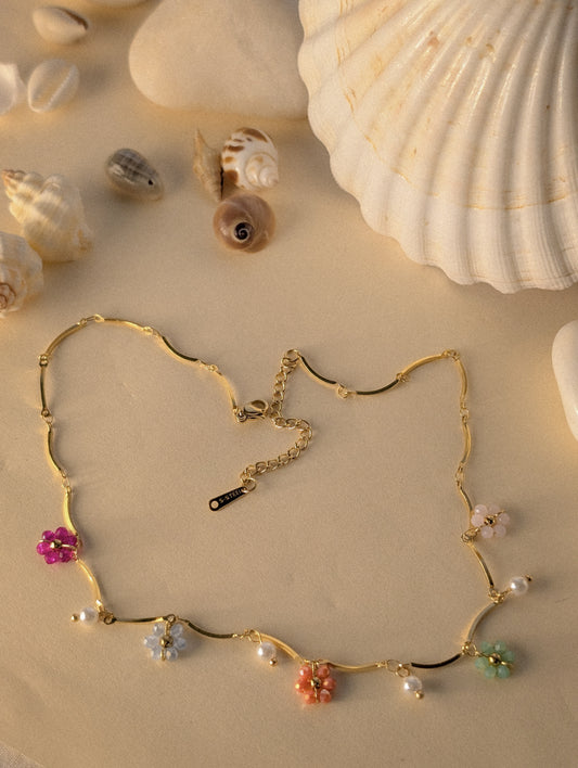 NIVA Rainbow Bloom Drape Necklace