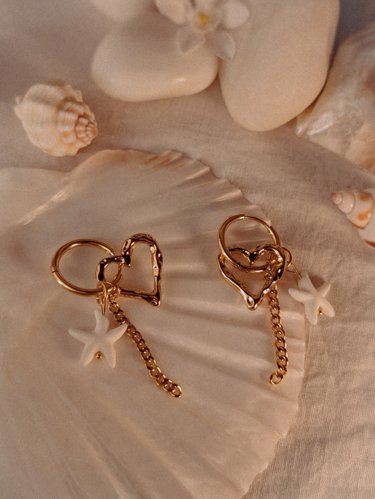 NIVA Beach Please Tropical Charm Hoop Earrings