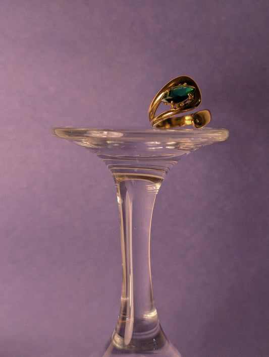 NIVA Green Glint Ring