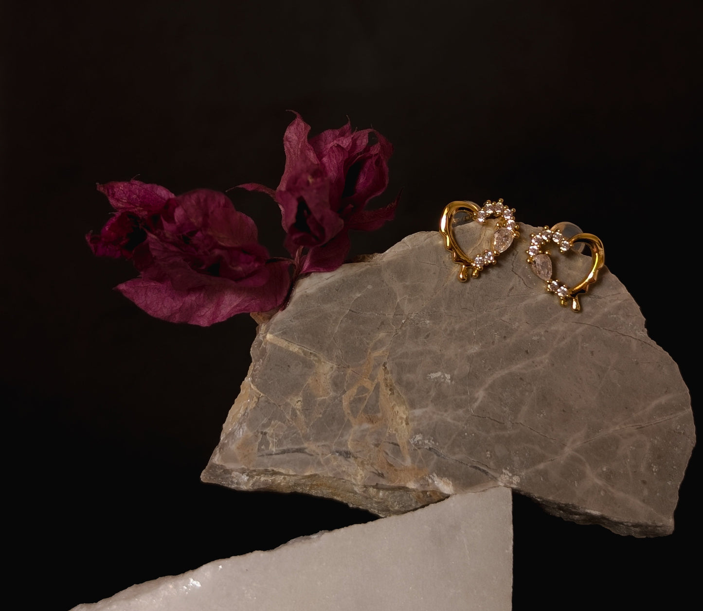 Molten Star Heart Earrings