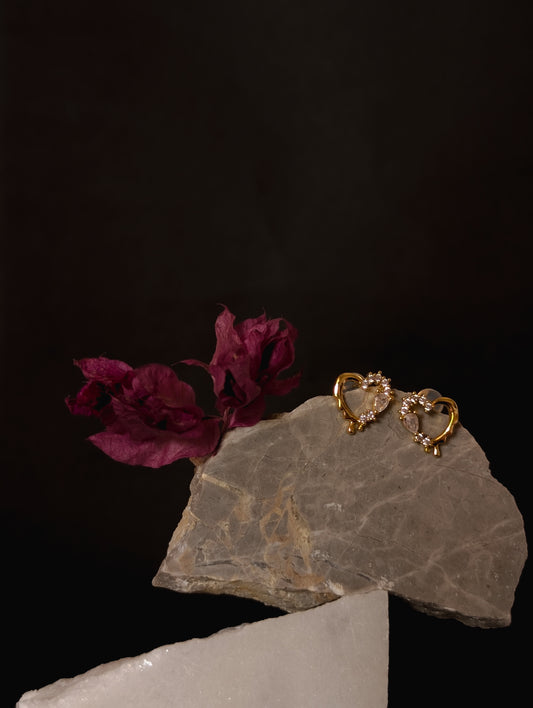 Molten Star Heart Earrings