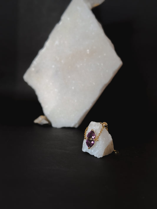 Cosmic Purple Fusion Heart Ring