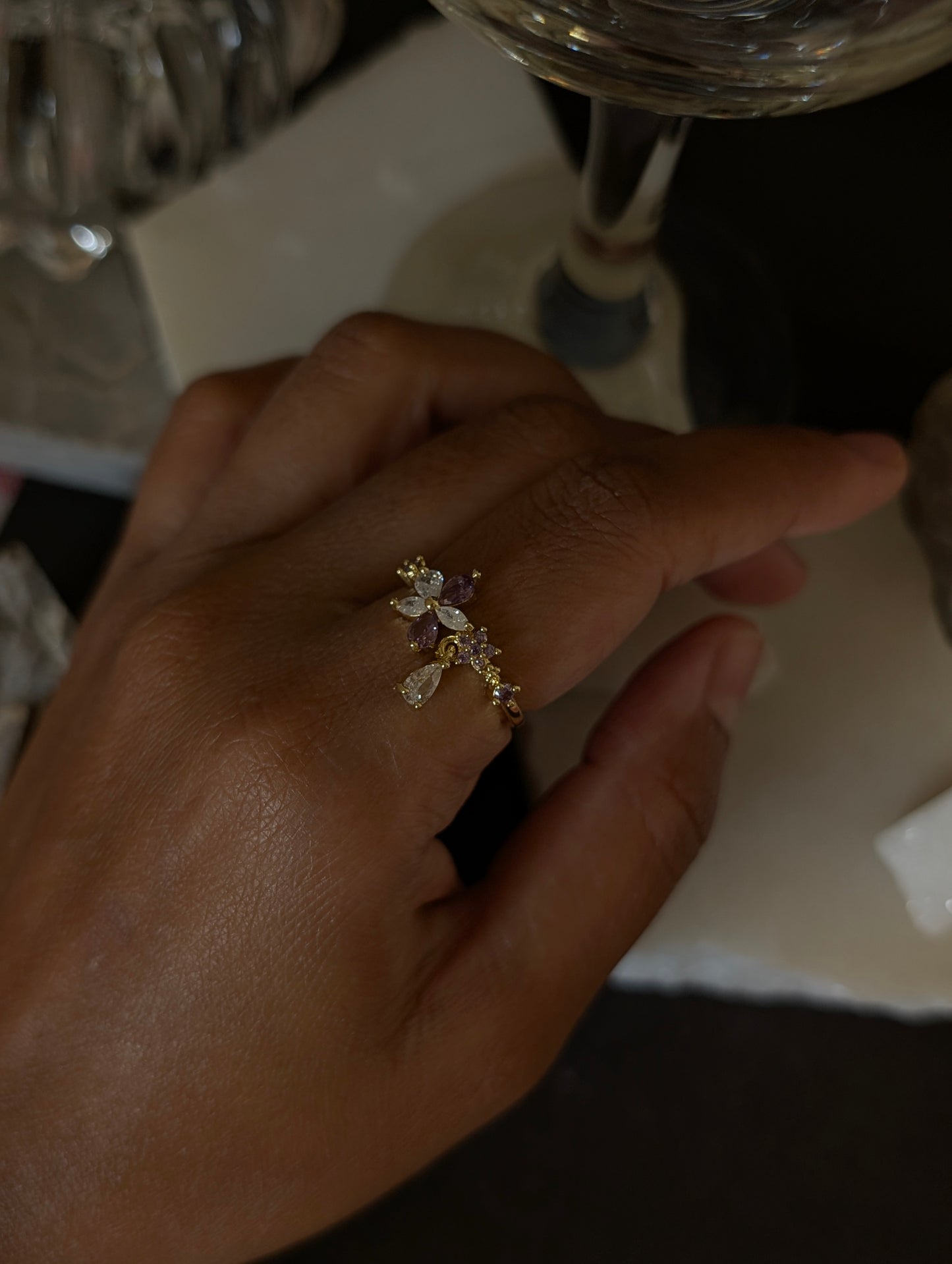 Nebula Bloom Drop Ring