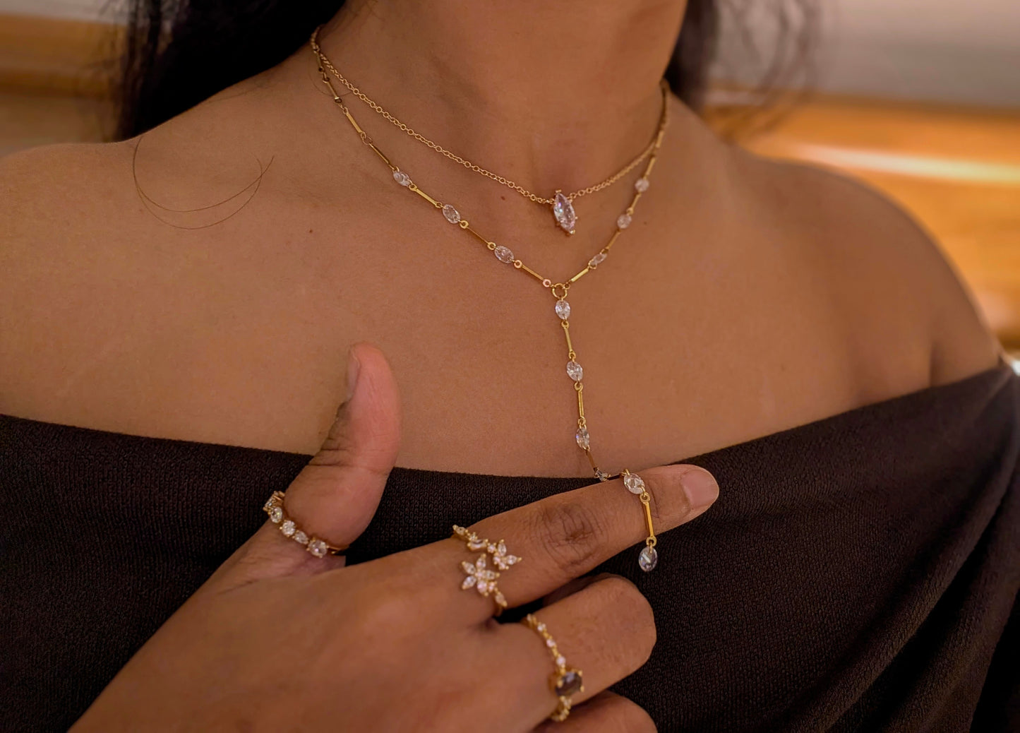 Celestial Axis Lariat Necklace by Niva