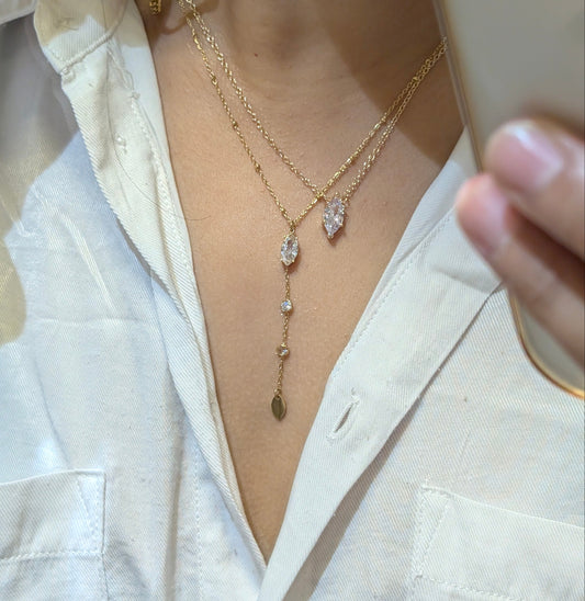 Galaxy Drop Diamond Lariat Necklace by NIVA