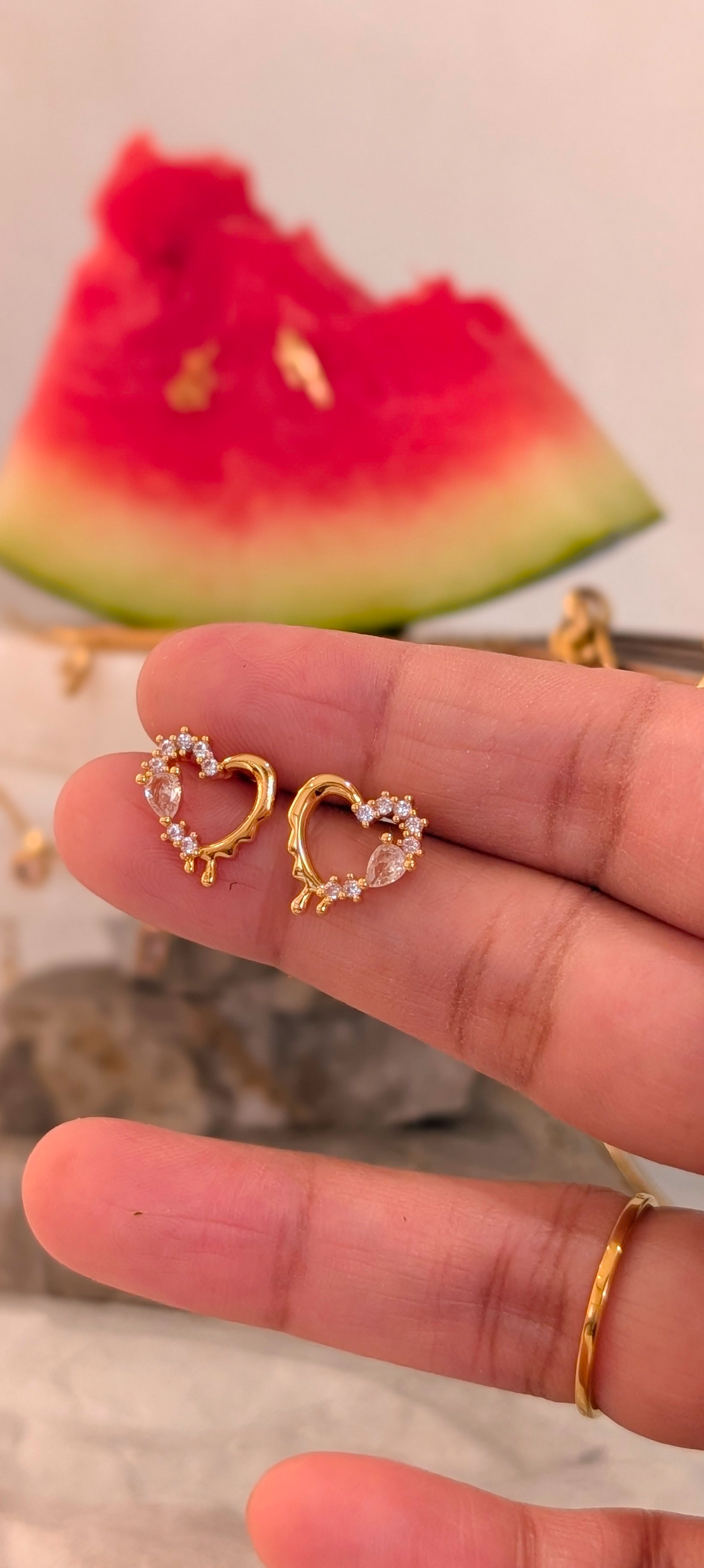 Molten Star Heart Earrings